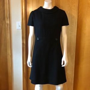 Vintage black wool dress 1960s